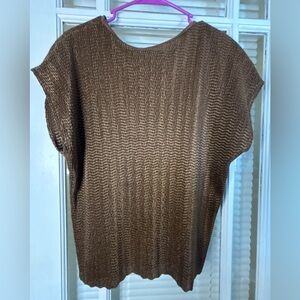 Elementz Chocolate Knit Blouse-Size Large